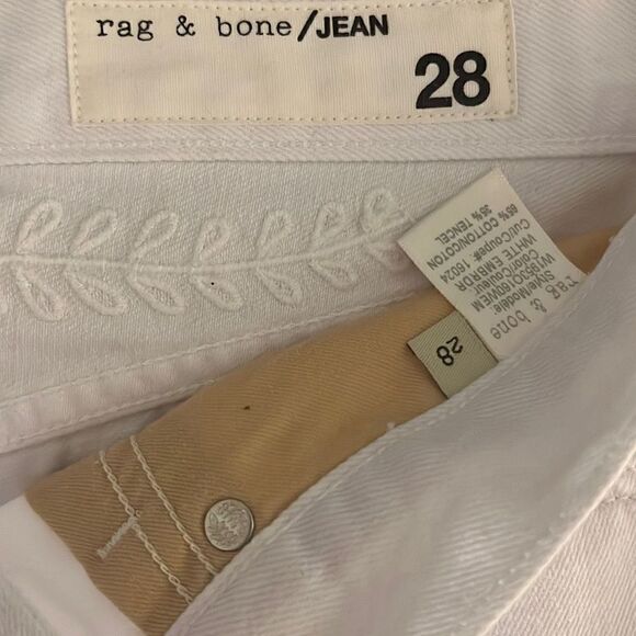 Rag & Bone Women's White Fringe Hem Floral Embroidery Justine Short Size 28 NWT - Picture 7 of 10